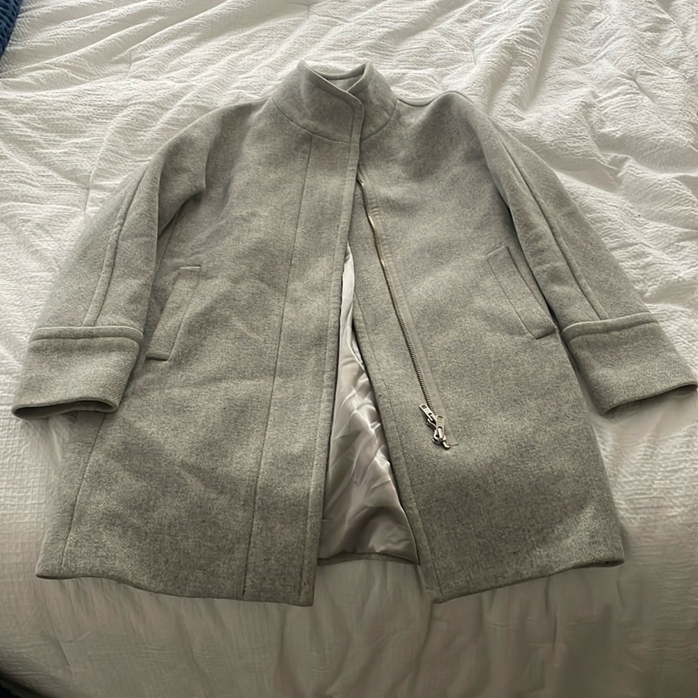 J Crew Gray Cocoon Coat Size 8
